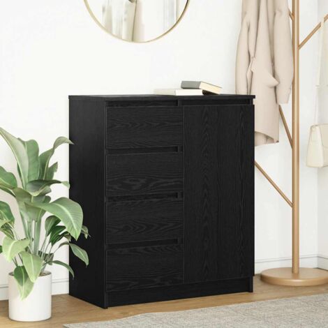 Sideboard with Drawers Black Oak 71x35x84 cm Engineered Wood vidaXL