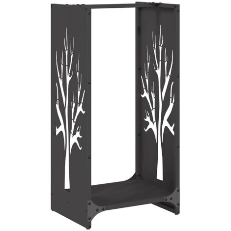 Firewood Rack Black 40x30x80 cm Cold-rolled steel vidaXL