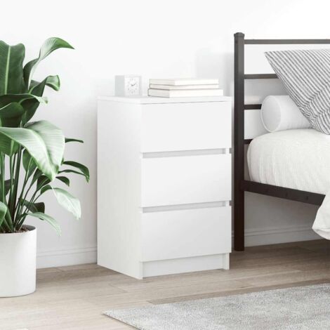 Bedside Cabinet with 3 Drawers White 39x35x65 cm vidaXL