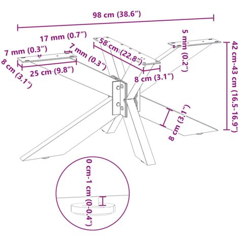 Coffee Table Leg Spider Shape White 98x58x(42-43) cm Steel vidaXL