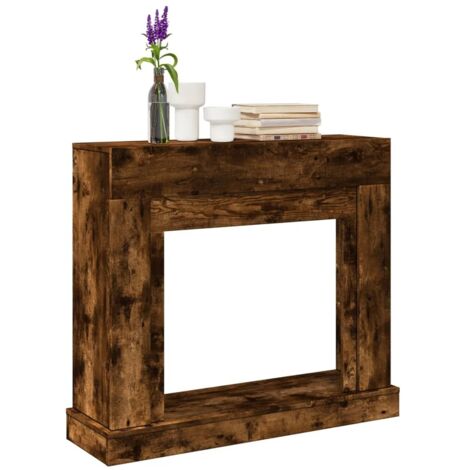 Fireplace Surround Smoked Oak 100x30x87.5 cm Engineered Wood vidaXL