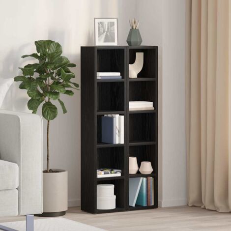 CD Cabinets 2 pcs Black Oak 21x16x93.5 cm Engineered Wood vidaXL