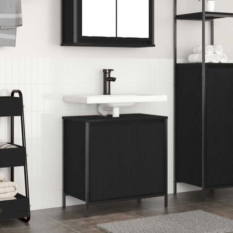Bathroom Basin Cabinet Black 60x34.5x60 cm vidaXL