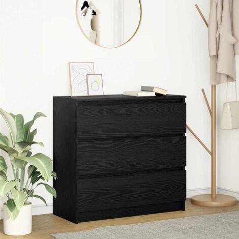 Sideboard Black Oak 80x35x76 cm Engineered Wood vidaXL (1/5)
