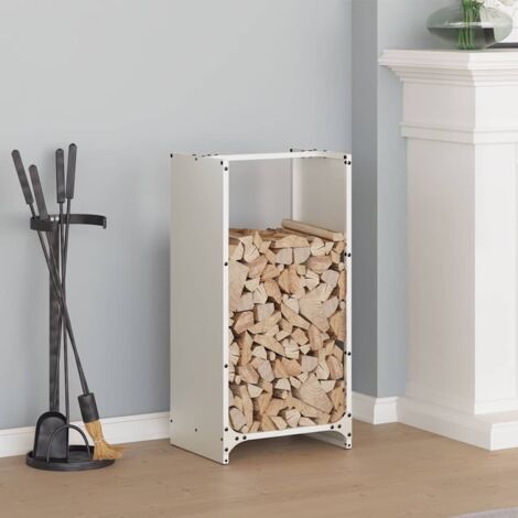 Firewood Rack White 40x30x80 cm Cold-rolled steel vidaXL