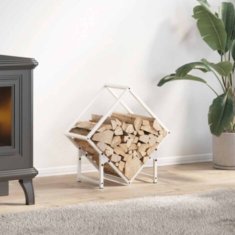 Firewood Rack White 50x25x50 cm Cold-rolled steel vidaXL