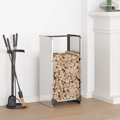 Firewood Rack 40x30x80 cm Stainless Steel vidaXL