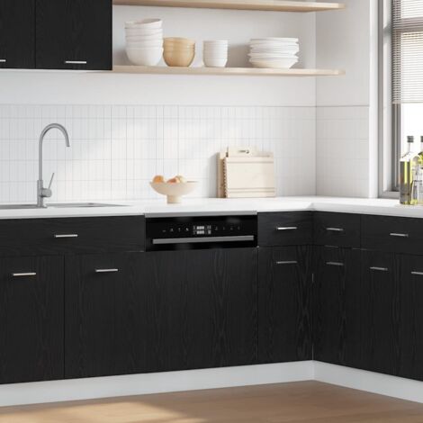 Dishwasher Panel Lyon Black Oak 60x1.5x67 cm Engineered Wood vidaXL