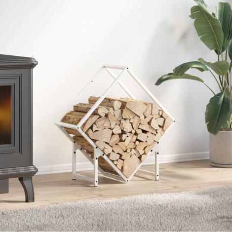 Firewood Rack White 60x25x60 cm Cold-rolled steel vidaXL