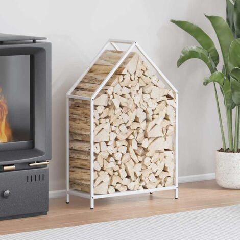 Firewood Rack White 60x25x90 cm Cold-rolled steel vidaXL