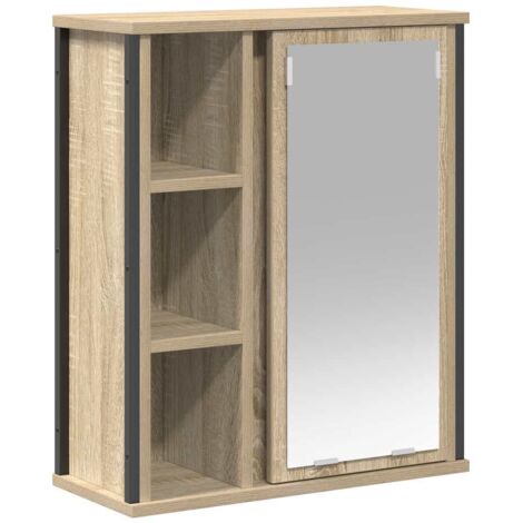 Bathroom Wall Cabinet with Mirror Sonoma Oak 50x21x60 cm vidaXL