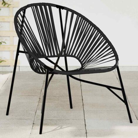 Garden Egg Chair Black Poly Rattan vidaXL (1/5)