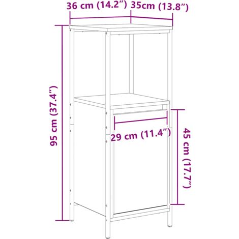 Bathroom Cabinet with Shelves Brown Oak 36x35x95 cm vidaXL