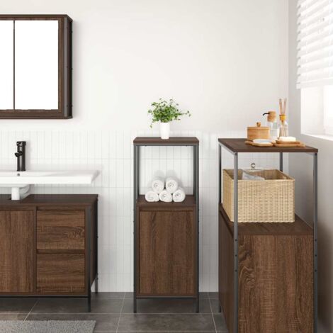 Bathroom Cabinet with Shelves Brown Oak 36x35x95 cm vidaXL