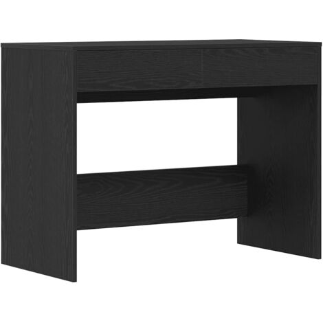Vidaxl – Desk black oak 101x50x76.5 cm engineered wood – 2 drawers for ample storage – Easy to clean – Stable and durable construction (1/5)