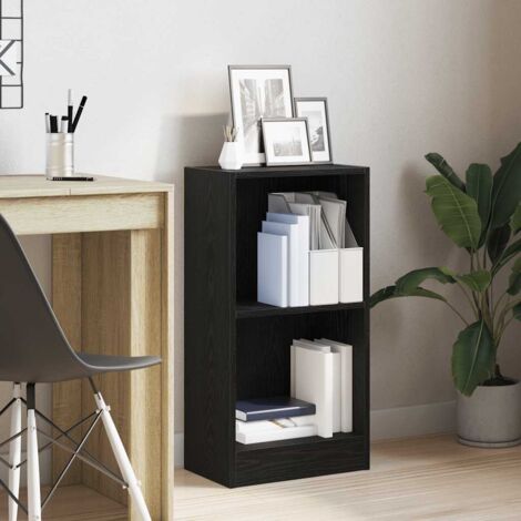 Bookcase Black Oak 40x24x76 cm Engineered Wood vidaXL