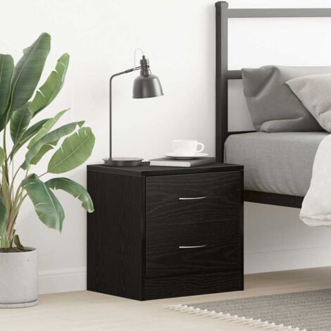Bedside Cabinet Black Oak 40x30x40 cm Engineered Wood vidaXL (1/5)
