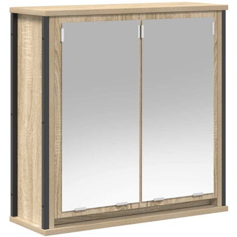 Bathroom Wall Cabinet with Mirror Sonoma Oak 60x21x60 cm vidaXL
