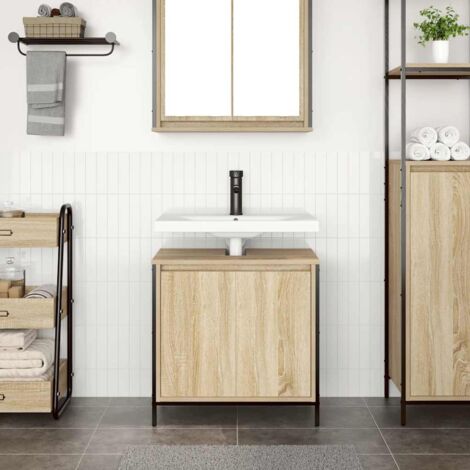 Bathroom Basin Cabinet Sonoma Oak 60x34.5x60 cm vidaXL
