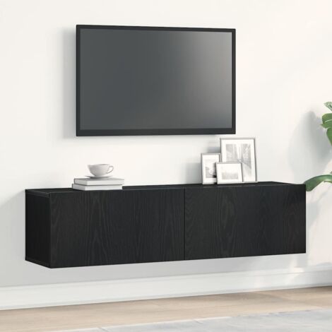 TV Cabinet Black Oak 120x30x30.5 cm Engineered Wood vidaXL