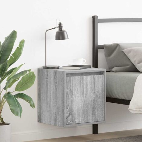 Wall-Mounted Bedside Cabinet Grey Sonoma 38x34x40 cm vidaXL (1/5)