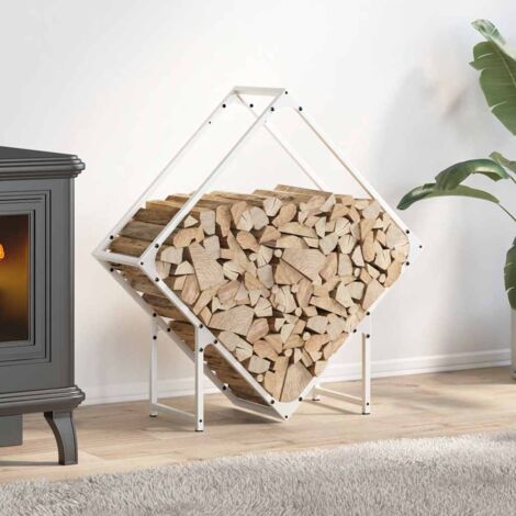 Firewood Rack White 80x25x80 cm Cold-rolled steel vidaXL