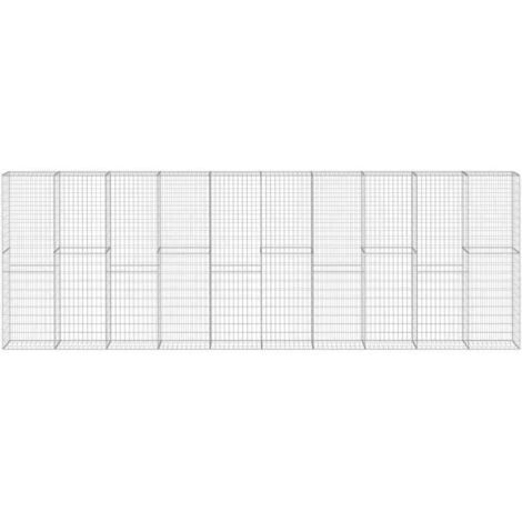 Gabion Wall with Covers Galvanised Steel 600x30x200 cm vidaXL (1/5)