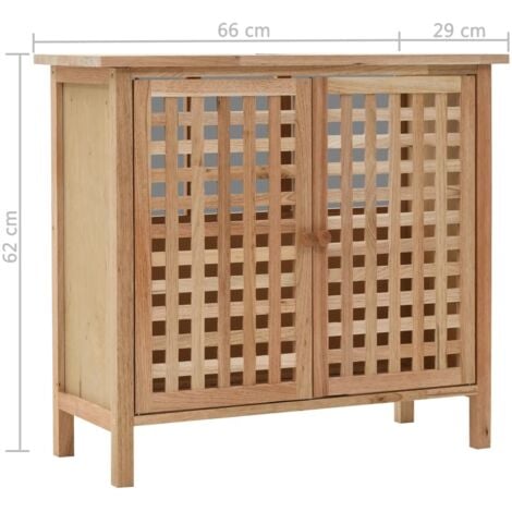 Sink Cabinet with Mirror Solid Walnut Wood vidaXL