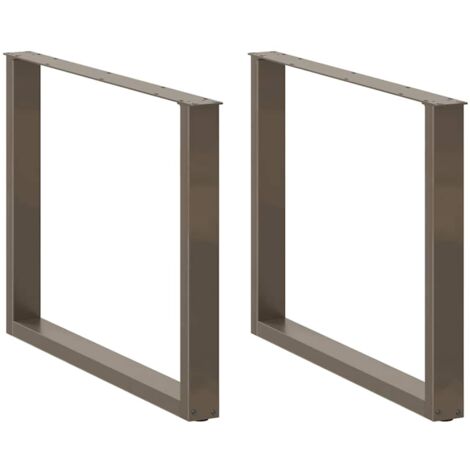 Dining Table Legs U-Shaped 3 pcs Natural Steel 100x(72-73) cm Steel vidaXL