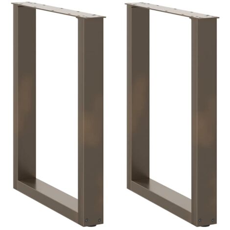 Dining Table Legs U-Shaped 2 pcs Natural Steel 70x(72-73) cm Steel vidaXL