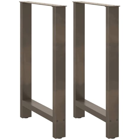 Bar Table Legs Natural Steel 2 pcs 60x(90-91) cm Steel vidaXL