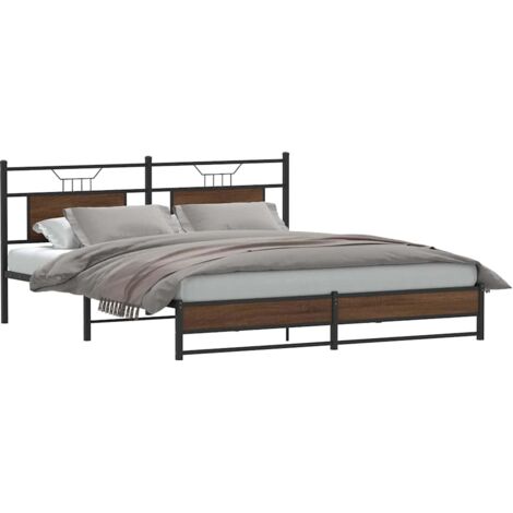 Bed Frame without Mattress Brown Oak 160x200 cm Engineered Wood vidaXL