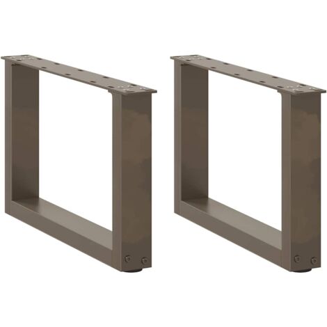 Coffee Table Legs U-Shaped 2 pcs Natural Steel 50x(30-31) cm Steel vidaXL