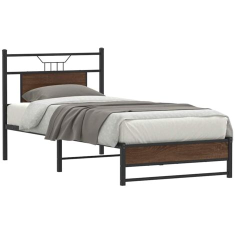 Bed Frame without Mattress Brown Oak 90x200 cm Engineered Wood vidaXL