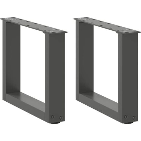 Coffee Table Legs U-Shaped 2 pcs Anthracite 40x(30-31) cm Steel vidaXL