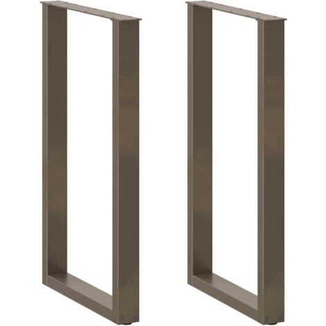 Bar Table Legs U-Shaped 2 pcs Natural Steel 60x(100-101) cm Steel vidaXL (1/5)