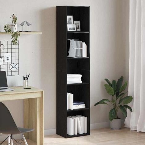 Book Cabinet Black Oak 40x30x189 cm Engineered Wood vidaXL