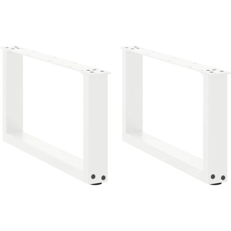 Coffee Table Legs U-Shaped 2 pcs White 60x(30-31) cm Steel vidaXL