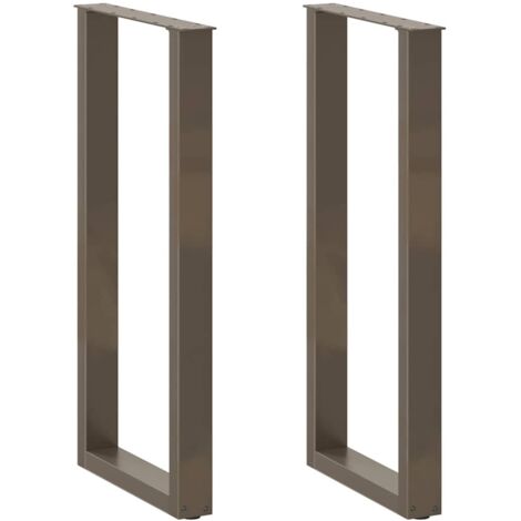 Bar Table Legs U-Shaped 2 pcs Natural Steel 40x(100-101) cm Steel vidaXL