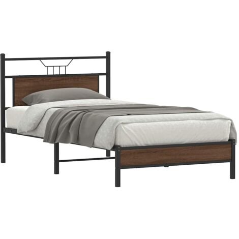Bed Frame without Mattress Brown Oak 100x200 cm Engineered Wood vidaXL