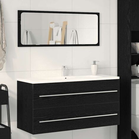 Bathroom Sink Cabinet Black Oak 100x38.5x48 cm Engineered Wood vidaXL
