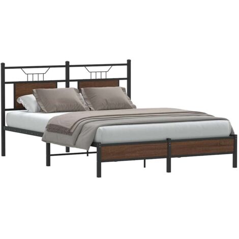 Bed Frame without Mattress Brown Oak 137x190 cm Engineered Wood vidaXL