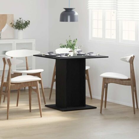 Dining Table Black Oak 80x80x75 cm Engineered Wood vidaXL