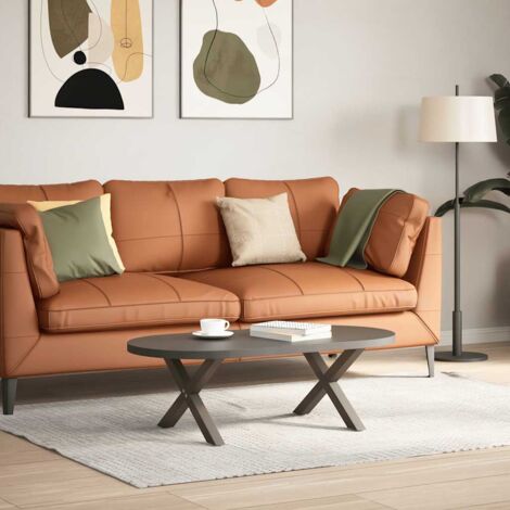 Coffee Table Legs X-Shaped 2 pcs Natural Steel 60x(30-31) cm Steel vidaXL