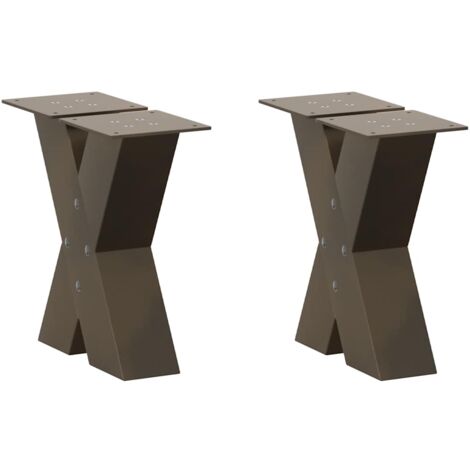Coffee Table Legs X-Shaped 2 pcs Natural Steel 40x(30-31) cm Steel vidaXL