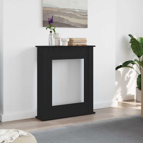 Fireplace Surround Black Oak 75x20x87.5 cm Engineered Wood vidaXL (1/5)