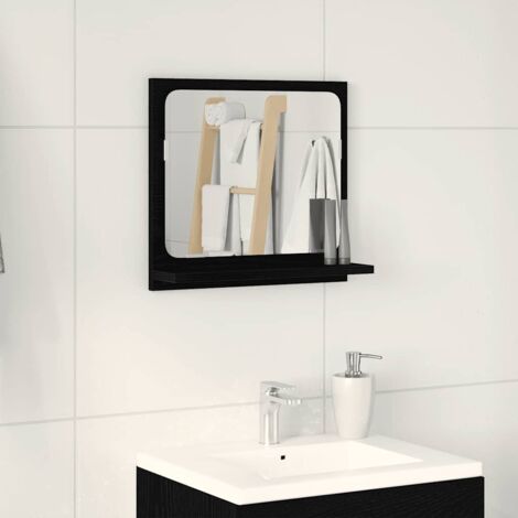 Bathroom Mirror Black Oak 40x10.5x37 cm Engineered Wood vidaXL