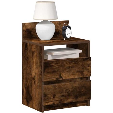 Bedside Cabinets 2 pcs with 2 Drawers Smoked Oak 40x33x60 cm vidaXL (1/5)
