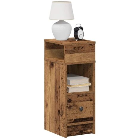 Bedside Cabinet with Drawer Old Wood 25x31x66 cm vidaXL