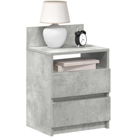 Bedside Cabinet with 2 Drawers Concrete Grey 40x33x60 cm vidaXL (1/5)